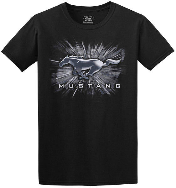 Men's Ford Mustang Short Sleeve Crew Neck T-Shirt Silver Burst Design-T-Shirt-JH Design-Small-AFC
