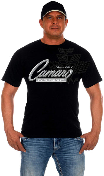 Men's Chevy Camaro Collage T-Shirt Short Sleeve Crew Neck Shirt-T-Shirt-JH Design-Small-Black-AFC