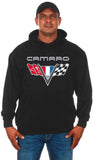 JH Design Group Men's Chevy Camaro V-Flag Emblem Pullover Hoodie Sweatshirt