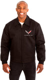 Chevy Corvette Men's Mechanics Jacket Front Chest Emblem-Mechanics Jacket-JH Design-Medium-Black-AFC