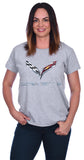 Women's Chevy Corvette C7 Emblem T-Shirt in Black, Red, or Heather-Gray