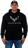 Men's Chevy Corvette C7 Stingray Pull Over Hoodie Black-Hoodie-JH Design-Small-Black-AFC