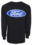 Men's Ford Performance Long Sleeve Crew Neck T-Shirt Front Back & Sleeve Emblems