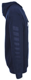 Men's Ford Mustang Pullover Navy Blue Hoodie Sport Striped Sleeves